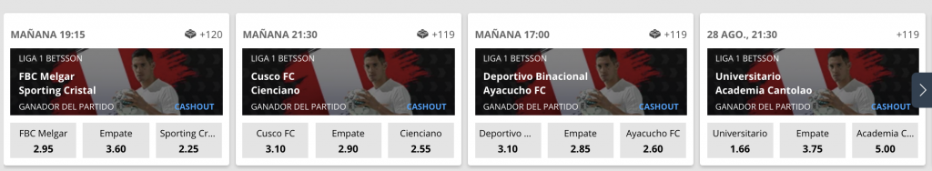 eventos liga 1 betsson peru