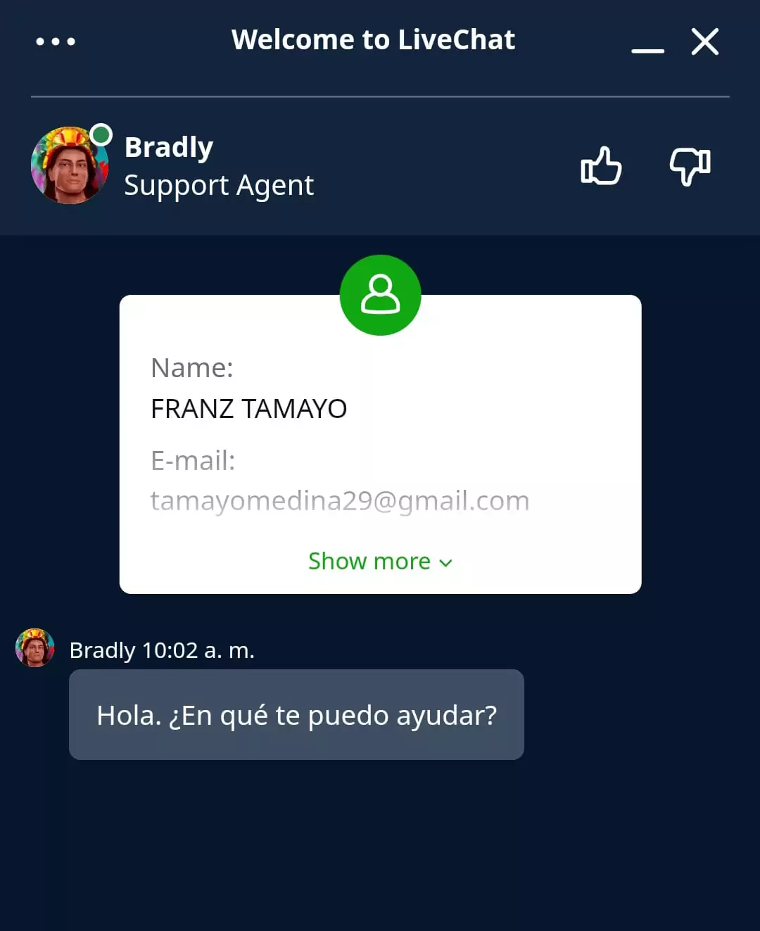 chat en 20bet app