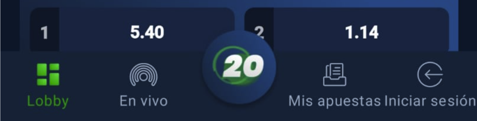 20bet app menu de apuestas