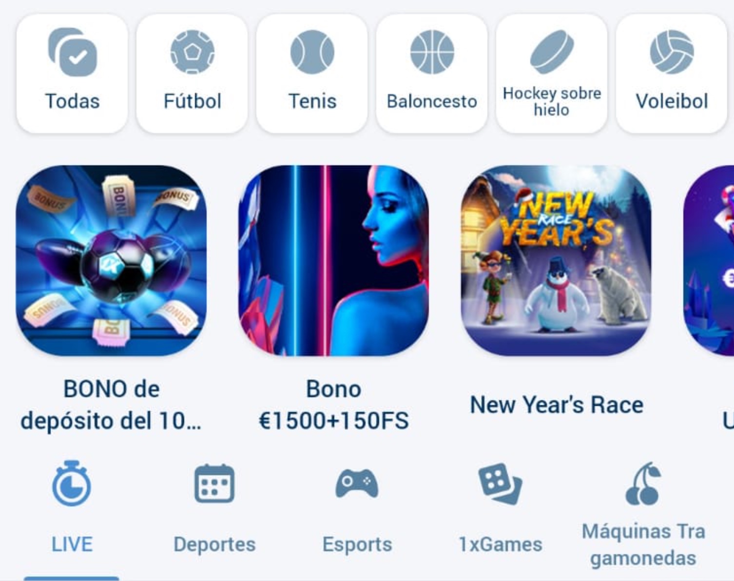 1xbet app peru barra superior