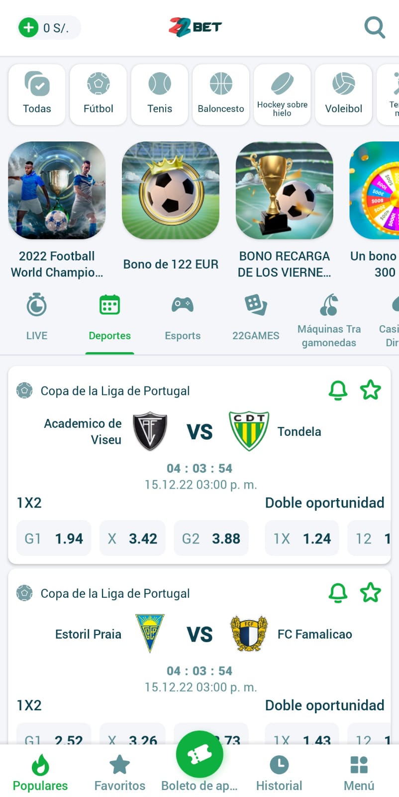 22bet app principal