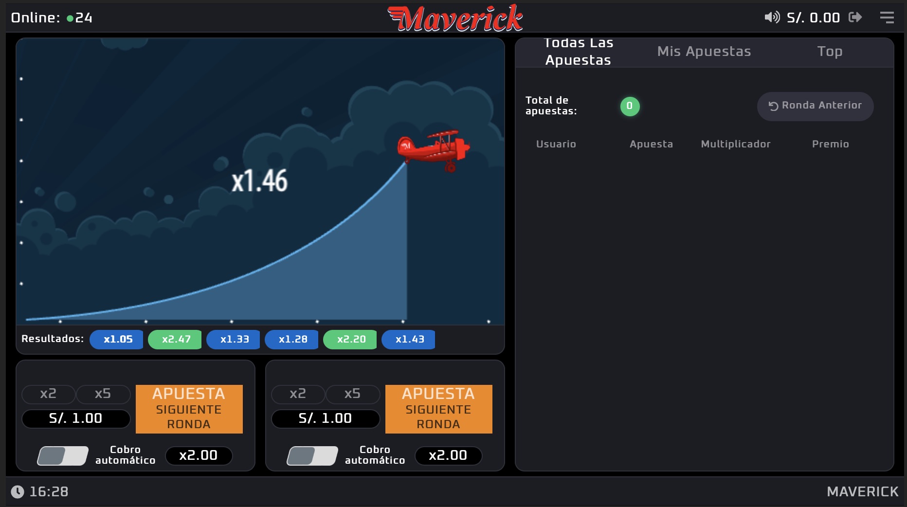 juego de crash maverick en betsafe