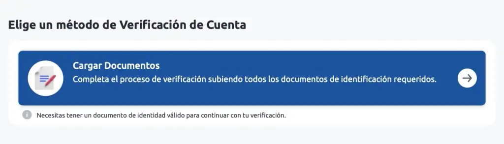 cargar documentos metodo de verificacion