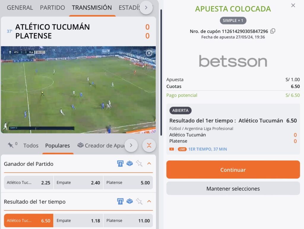 apuestas en vivo betsson