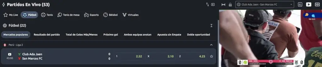 streaming en betano peru