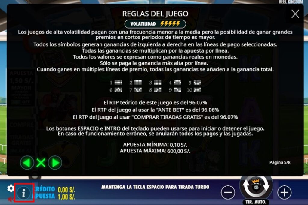 rtp y volatilidad en juegos de somos casino