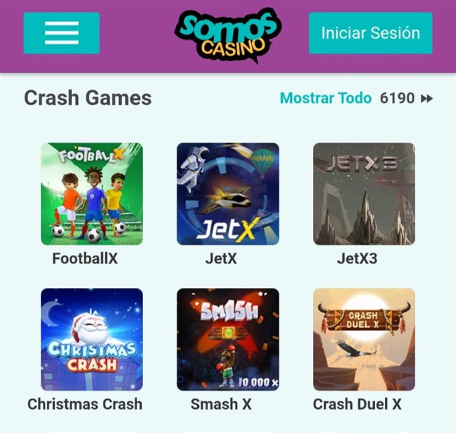 revisando juegos crash de somos casino a traves del celular