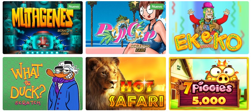 revisando juegos de raspa y gana en somos casino