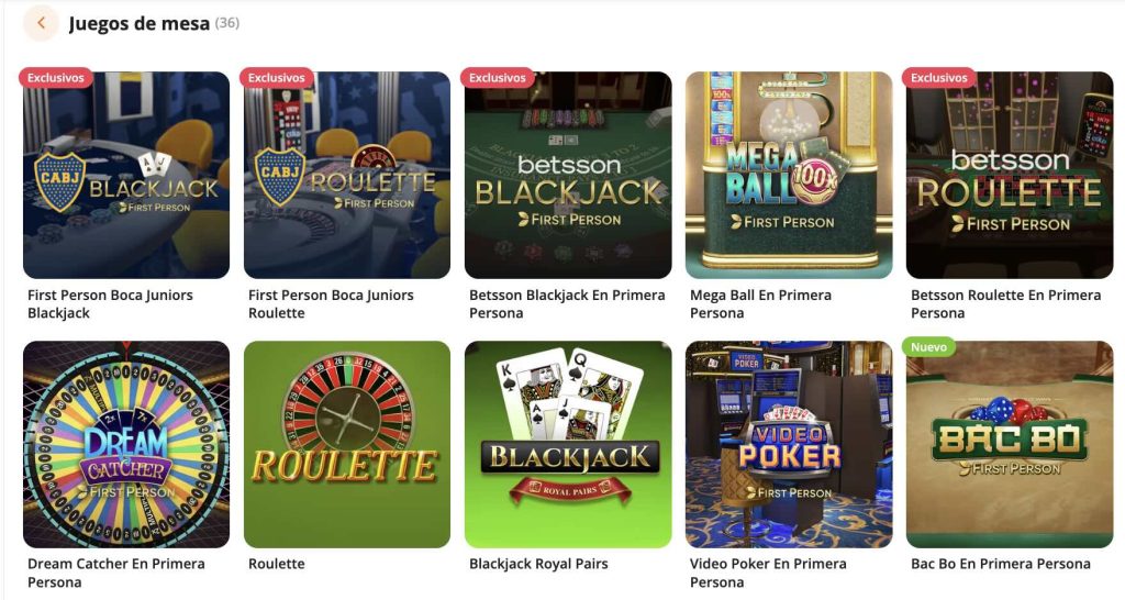juegos de mesa en betsson