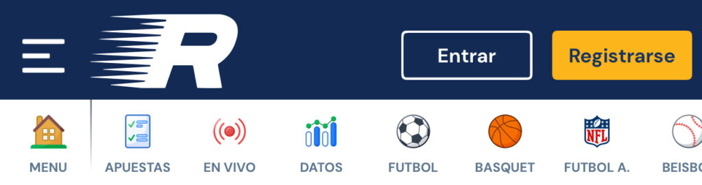 menu seccion deportes rushbet app